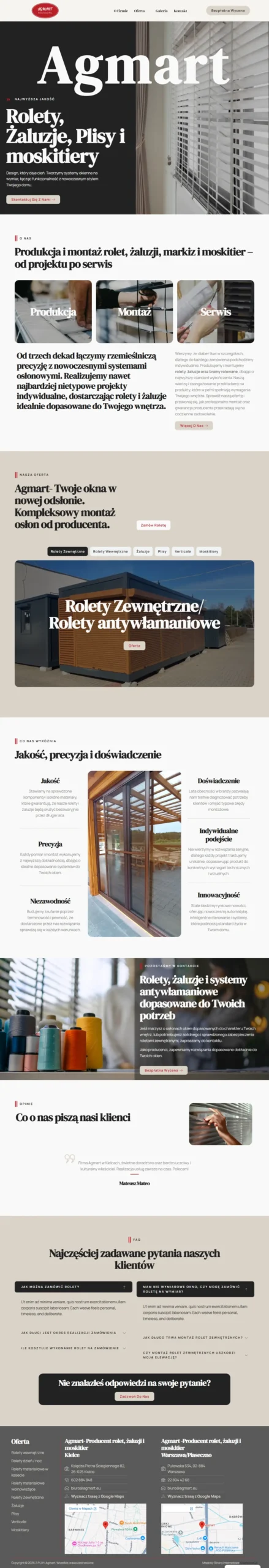 Realizacja strony agmart.eu